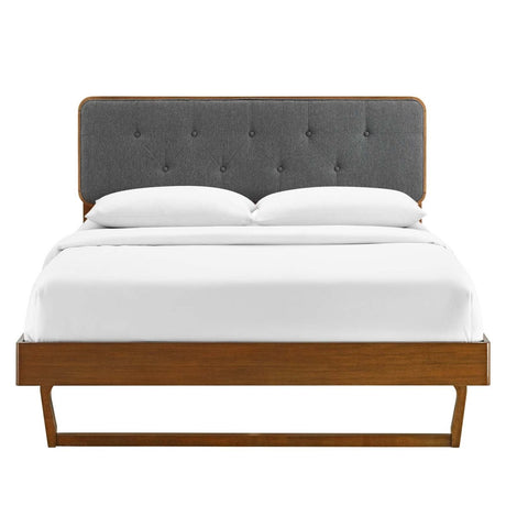 Bridgette Full Wood Platform Bed With Angular Frame - BUILDMYPLACE