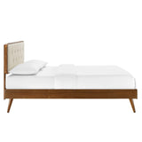 Bridgette Full Wood Platform Bed With Splayed Legs - BUILDMYPLACE