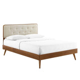 Bridgette Queen Wood Platform Bed With Splayed Legs - BUILDMYPLACE