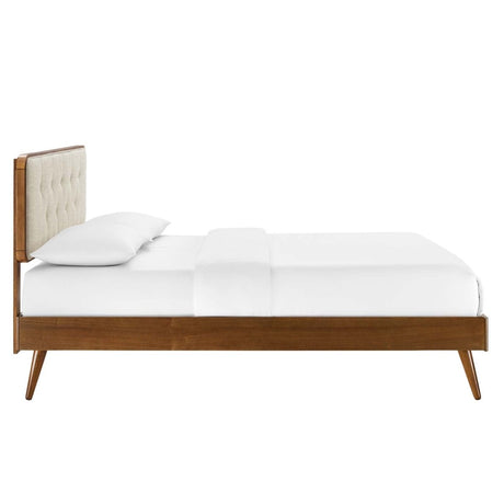 Bridgette Queen Wood Platform Bed With Splayed Legs - BUILDMYPLACE