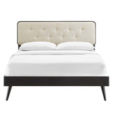 Bridgette Queen Wood Platform Bed With Splayed Legs - BUILDMYPLACE