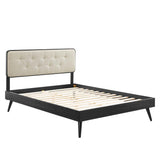 Bridgette Queen Wood Platform Bed With Splayed Legs - BUILDMYPLACE