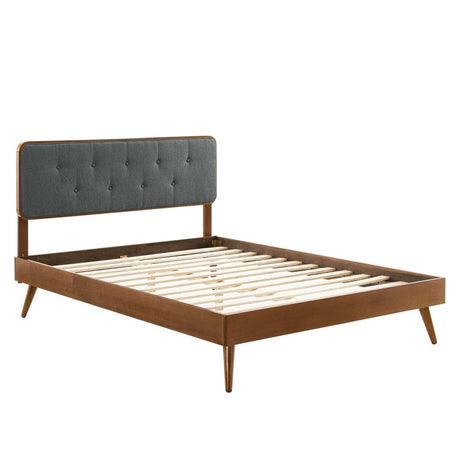 Bridgette Queen Wood Platform Bed With Splayed Legs - BUILDMYPLACE