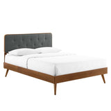 Bridgette Queen Wood Platform Bed With Splayed Legs - BUILDMYPLACE