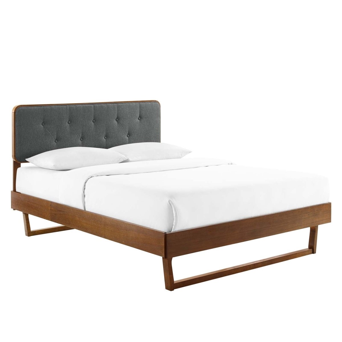 Bridgette Twin Wood Platform Bed With Angular Frame - BUILDMYPLACE