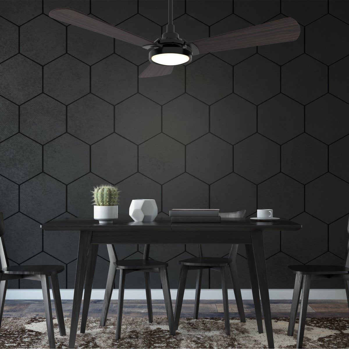 BRISA 52 inch 3 - Blade Smart Ceiling Fan with LED Light & Remote - LEDMyPlace