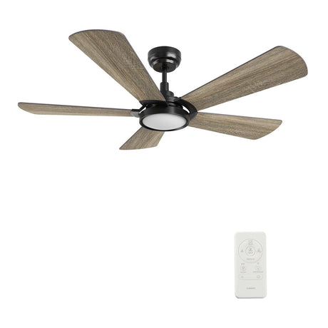 BRISA 52 inch 5 - Blade Smart Ceiling Fan with LED Light & Remote - LEDMyPlace
