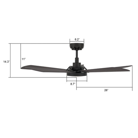 BRISA 52 inch 5 - Blade Smart Ceiling Fan with LED Light & Remote - LEDMyPlace