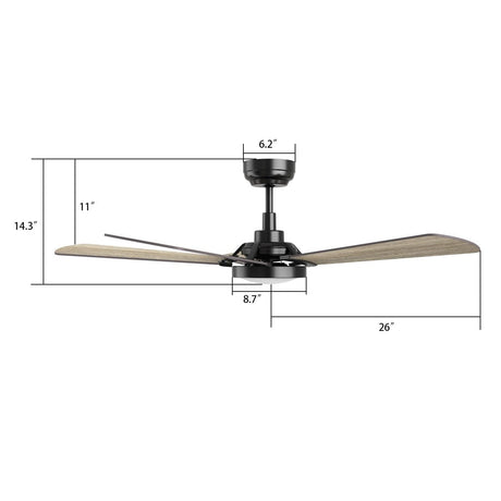 BRISA 52 inch 5 - Blade Smart Ceiling Fan with LED Light & Remote - LEDMyPlace