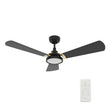 BRISA 56 inch 3 - Blade Smart Ceiling Fan with LED Light & Remote - LEDMyPlace