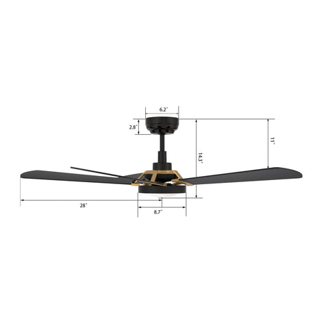 BRISA 56 inch 5 - Blade Smart Ceiling Fan with LED Light & Remote - LEDMyPlace