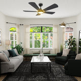 BRISA 56 inch 5 - Blade Smart Ceiling Fan with LED Light & Remote - LEDMyPlace