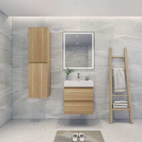 Brooklyn Contemporary Floating / Wall Mounted Bathroom Linen Side Cabinet With Soft Closing Doors - BUILDMYPLACE