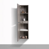 Brooklyn Contemporary Floating / Wall Mounted Bathroom Linen Side Cabinet With Soft Closing Doors - BUILDMYPLACE