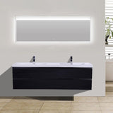 Brooklyn Floating / Wall Mounted Bathroom Vanity - Rich Black With Reinforced Acrylic Sink - BUILDMYPLACE