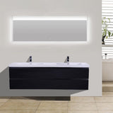 Brooklyn Floating / Wall Mounted Bathroom Vanity - Rich Black With Reinforced Acrylic Sink - BUILDMYPLACE