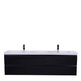 Brooklyn Floating / Wall Mounted Bathroom Vanity - Rich Black With Reinforced Acrylic Sink - BUILDMYPLACE