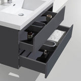 Brooklyn Floating / Wall Mounted Bathroom Vanity - Rich Black With Reinforced Acrylic Sink - BUILDMYPLACE