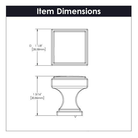 Brownstone Collection - Belwith Keeler - Knob, 1 - 1/8" Sq. | B077458 - BUILDMYPLACE