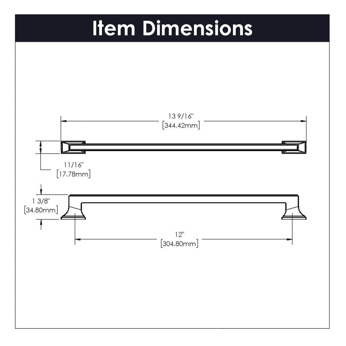 Brownstone Collection - Belwith Keeler - Pull, 12" C/C | B077465 - BUILDMYPLACE