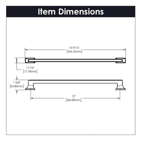 Brownstone Collection - Belwith Keeler - Pull, 12" C/C | B077465 - BUILDMYPLACE