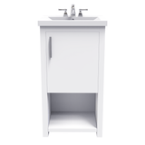 Bruce 18 In. Freestanding Solid Wood Bathroom Vanity with Crushed Marble Sink Top - BUILDMYPLACE