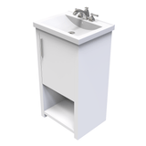 Bruce 18 In. Freestanding Solid Wood Bathroom Vanity with Crushed Marble Sink Top - BUILDMYPLACE