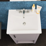 Bruce 18 In. Freestanding Solid Wood Bathroom Vanity with Crushed Marble Sink Top - BUILDMYPLACE