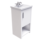 Bruce 18 In. Freestanding Solid Wood Bathroom Vanity with Crushed Marble Sink Top - BUILDMYPLACE