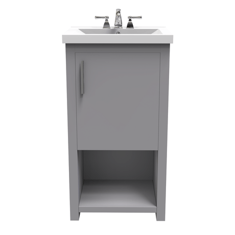 Bruce 18 In. Freestanding Solid Wood Bathroom Vanity with Crushed Marble Sink Top - BUILDMYPLACE