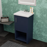 Bruce 18 In. Freestanding Solid Wood Bathroom Vanity with Crushed Marble Sink Top - BUILDMYPLACE