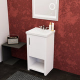 Bruce 18 In. Freestanding Solid Wood Bathroom Vanity with Crushed Marble Sink Top - BUILDMYPLACE