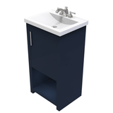 Bruce 18 In. Freestanding Solid Wood Bathroom Vanity with Crushed Marble Sink Top - BUILDMYPLACE