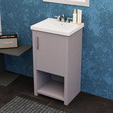 Bruce 18 In. Freestanding Solid Wood Bathroom Vanity with Crushed Marble Sink Top - BUILDMYPLACE