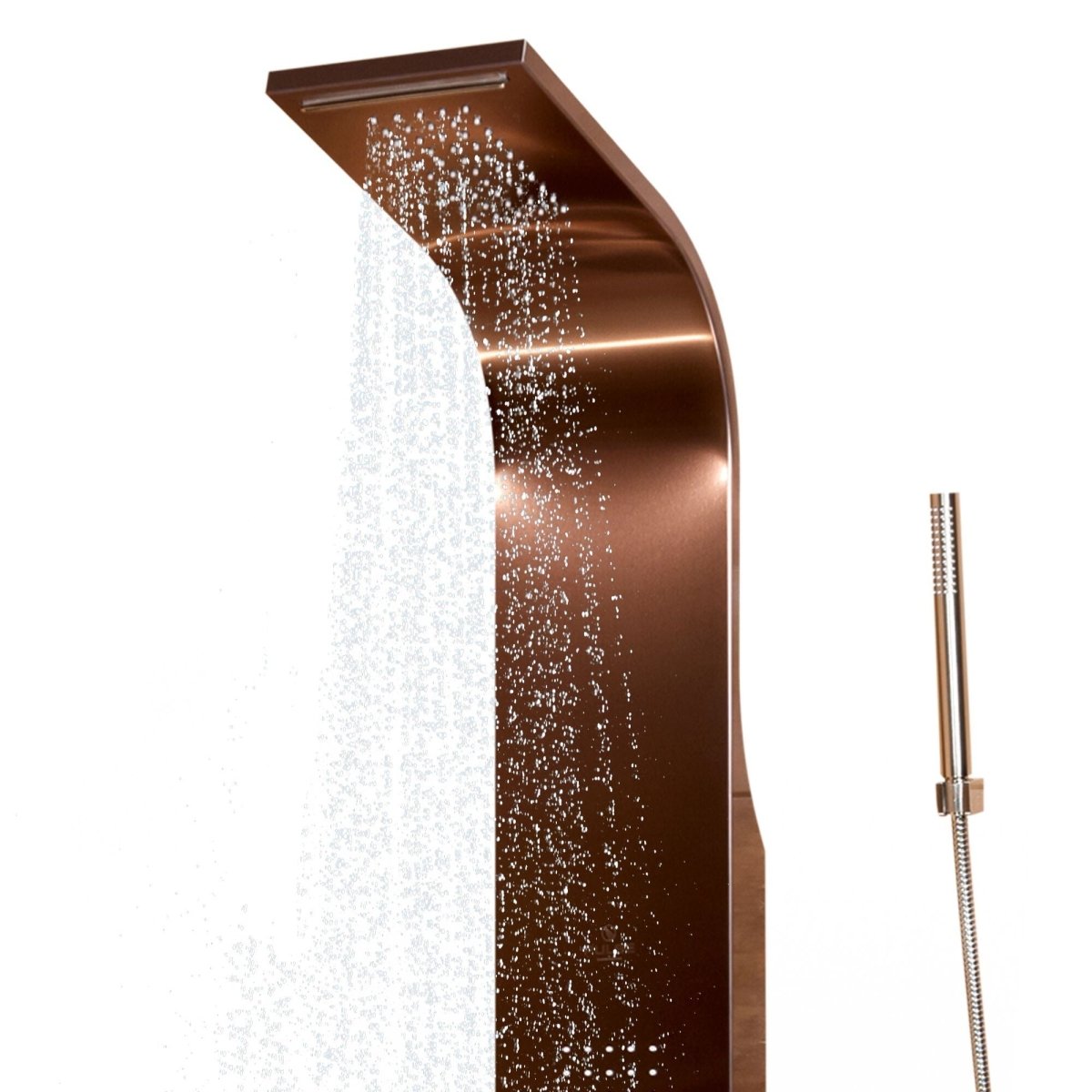 Brushed Bronze Stainless Steel Santa Cruz ShowerSpa - 7" Waterfall/Rain Showerhead - Surface Mounted - 2 Oversize Body Sprays - BUILDMYPLACE