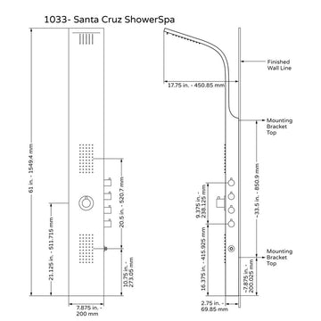 Brushed Bronze Stainless Steel Santa Cruz ShowerSpa - 7