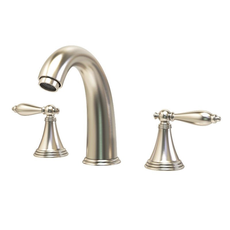 Brushed Nickel Mid - arc Bathroom Sink Faucet - BUILDMYPLACE