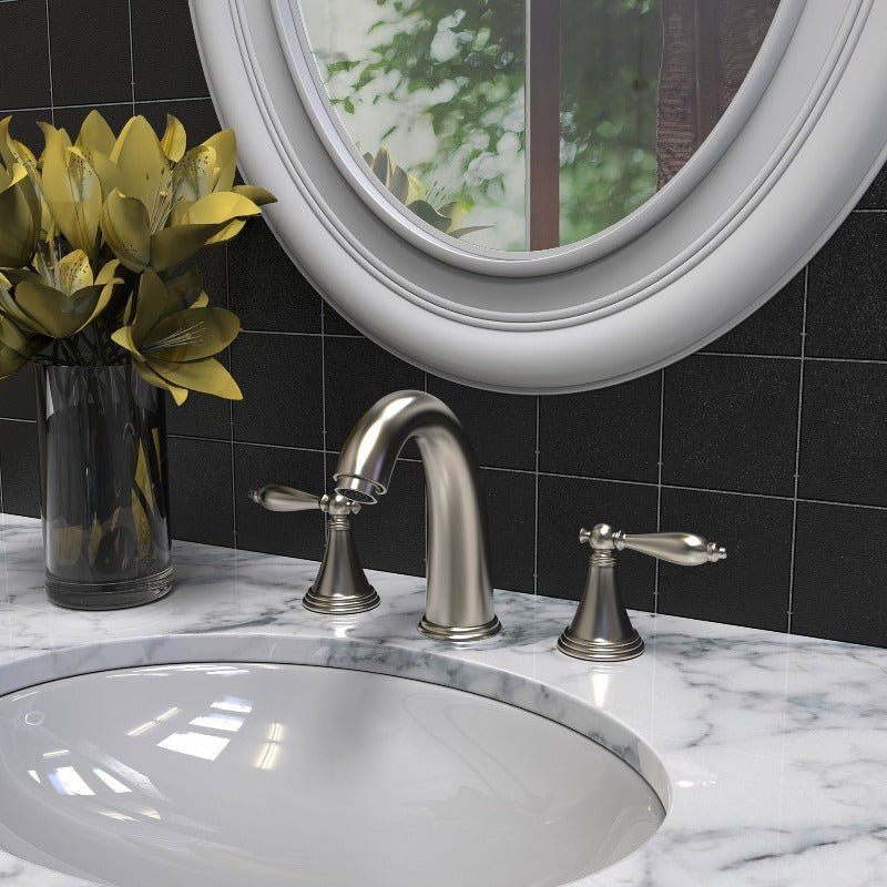 Brushed Nickel Mid - arc Bathroom Sink Faucet - BUILDMYPLACE