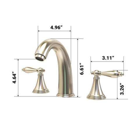 Brushed Nickel Mid - arc Bathroom Sink Faucet - BUILDMYPLACE