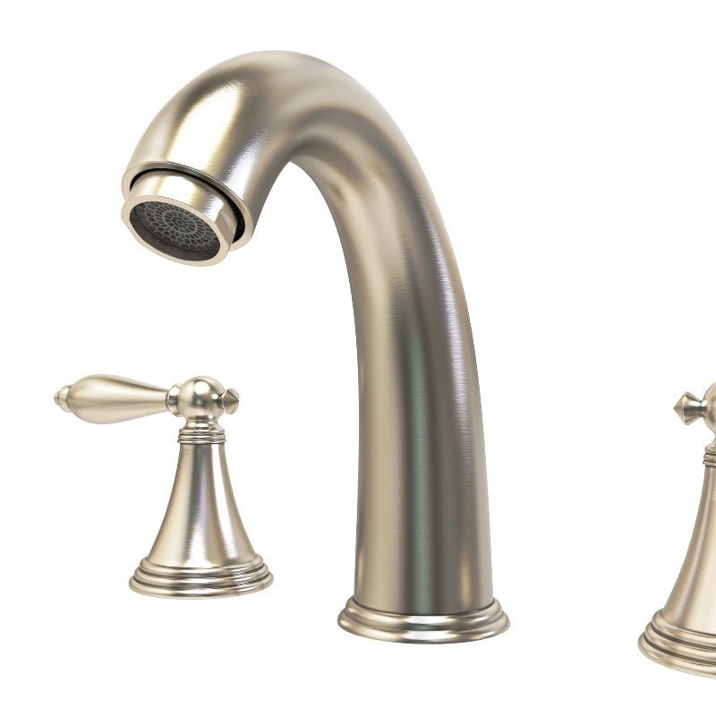 Brushed Nickel Mid - arc Bathroom Sink Faucet - BUILDMYPLACE