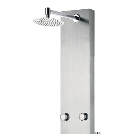 Brushed Stainless Steel Monterey Shower System - 8" Showerhead - Round - Surface Mounted - Multi Function - BUILDMYPLACE