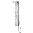 Brushed Stainless Steel Monterey Shower System - 8" Showerhead - Round - Surface Mounted - Multi Function - BUILDMYPLACE