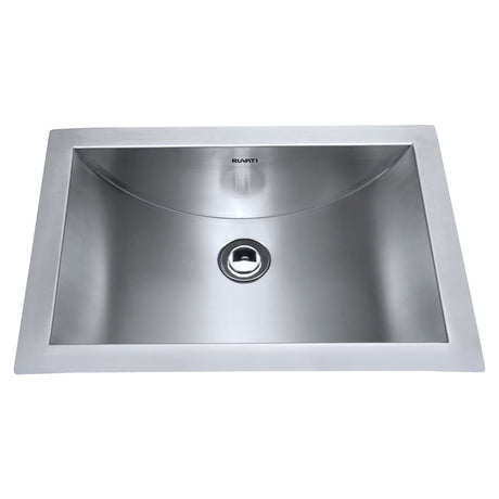 Brushed Stainless Steel Rectangular Bathroom Sink Undermount - BUILDMYPLACE