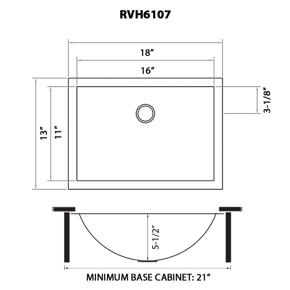 Brushed Stainless Steel Rectangular Bathroom Sink Undermount - BUILDMYPLACE