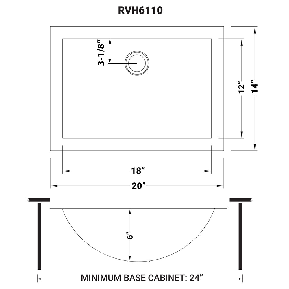 Brushed Stainless Steel Rectangular Bathroom Sink Undermount - BUILDMYPLACE