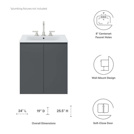 Bryn 24" Wall - Mount Bathroom Vanity - BUILDMYPLACE