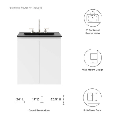 Bryn 24" Wall - Mount Bathroom Vanity - BUILDMYPLACE