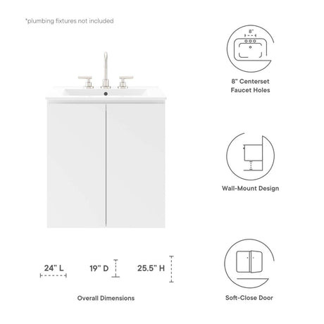 Bryn 24" Wall - Mount Bathroom Vanity - BUILDMYPLACE