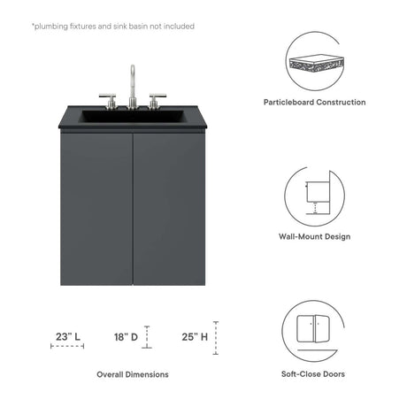 Bryn 24" Wall - Mount Bathroom Vanity (Sink Basin Not Included) - BUILDMYPLACE