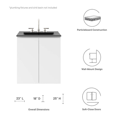 Bryn 24" Wall - Mount Bathroom Vanity (Sink Basin Not Included) - BUILDMYPLACE